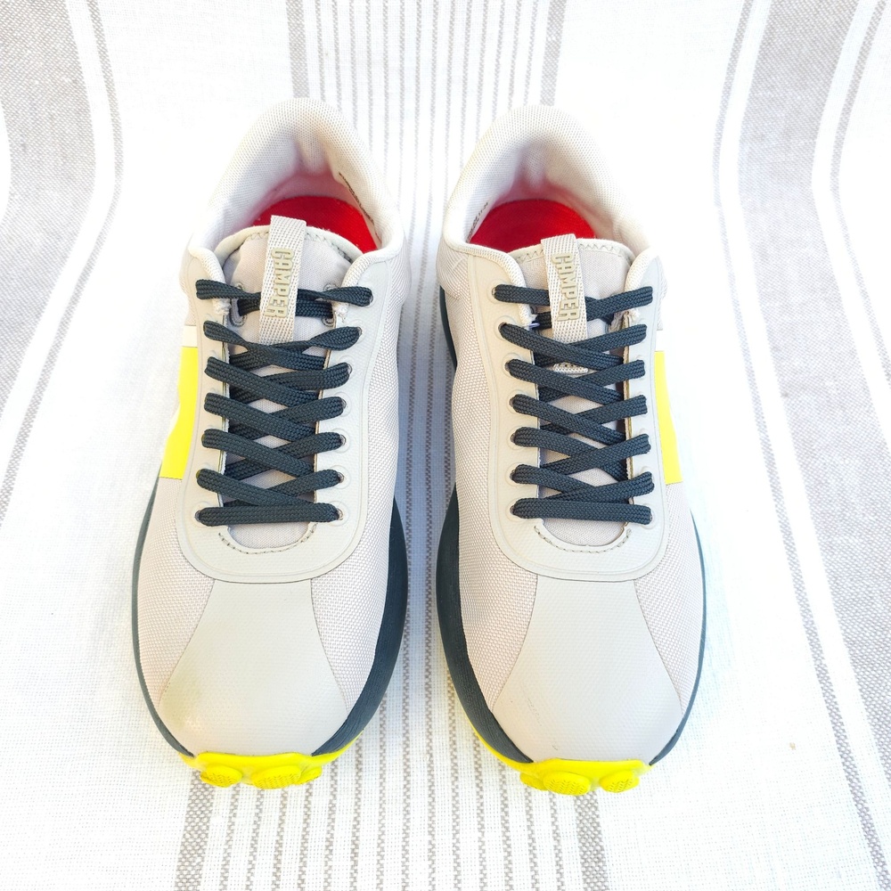 Camper Shoes Pelotas Athens Womens 9 Gray Yellow Sneakers Colorblock Neon Hi Vis